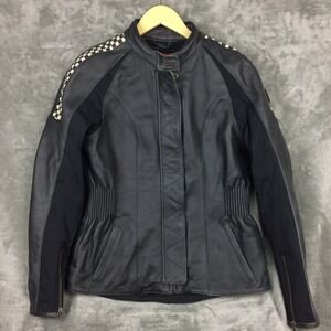 Triumph Biker Leather Cafe Racer Jacket Womens Small Moto Armour Cowhide
